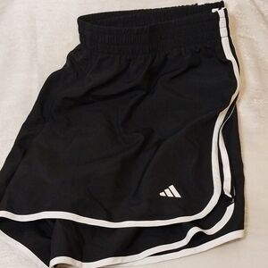 adidas Black Athletic Shorts with White Trim